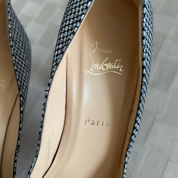 Christian Louboutin Pigalle 120 Pumps In Black & Silver Omicron - Picture 6 of 14
